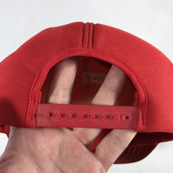 VINTAGE CITIZENS STATE BANK HAT CAP MENS SNAPBACK RED USA MADE TRUCKER 80s 90s - Picture 6 of 11